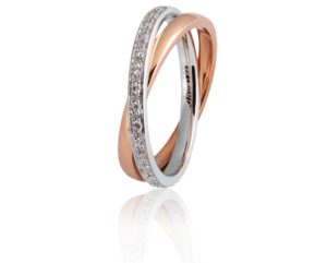 Fede Anniversario in Oro Rosso e Bianco Per Sempre