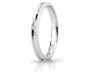 Fede in Oro Bianco Corona Slim