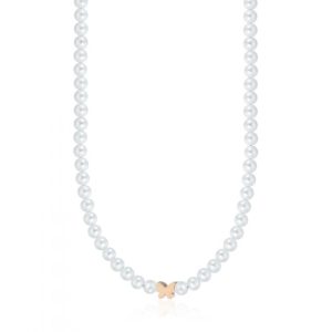 Collana con perle e farfalla