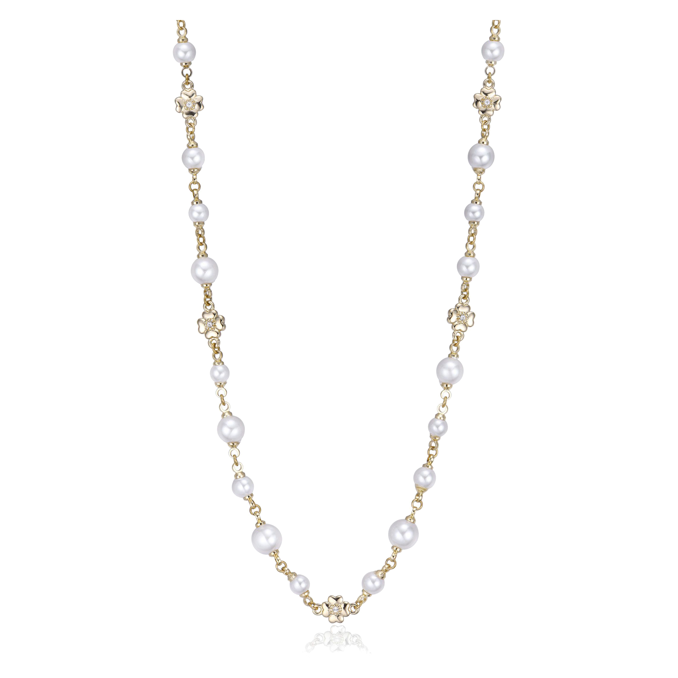 Collana perle e quadrifogli