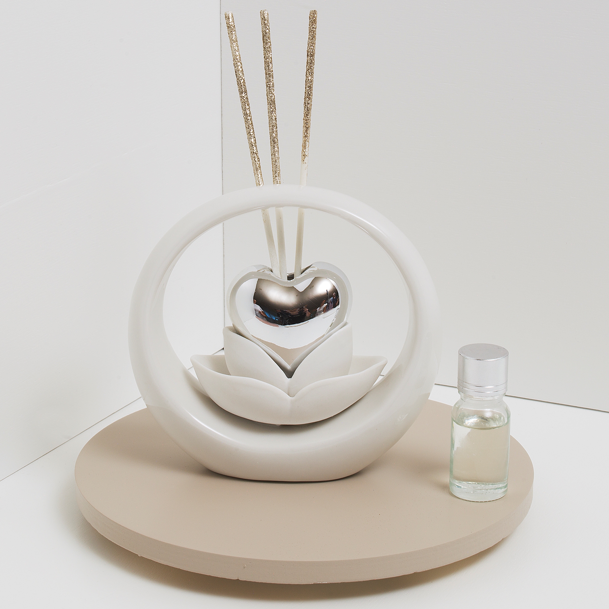 Profumatore grande cuore silver