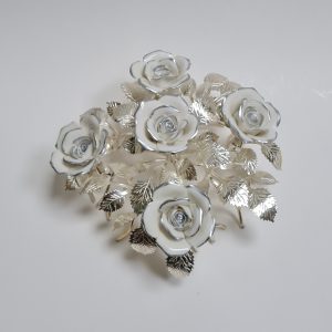 Centrotavola Rose Bianche e Argento