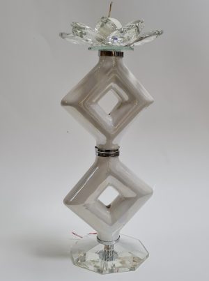 Portacandela grande fiore cristallo