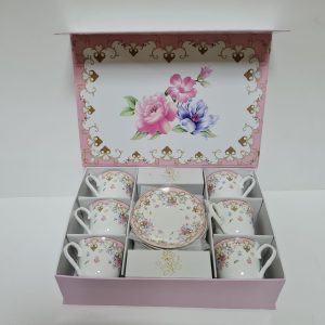 Set floreale sei tazzine caffè