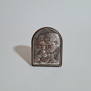 Quadretto Sacra Famiglia Argento e Legno