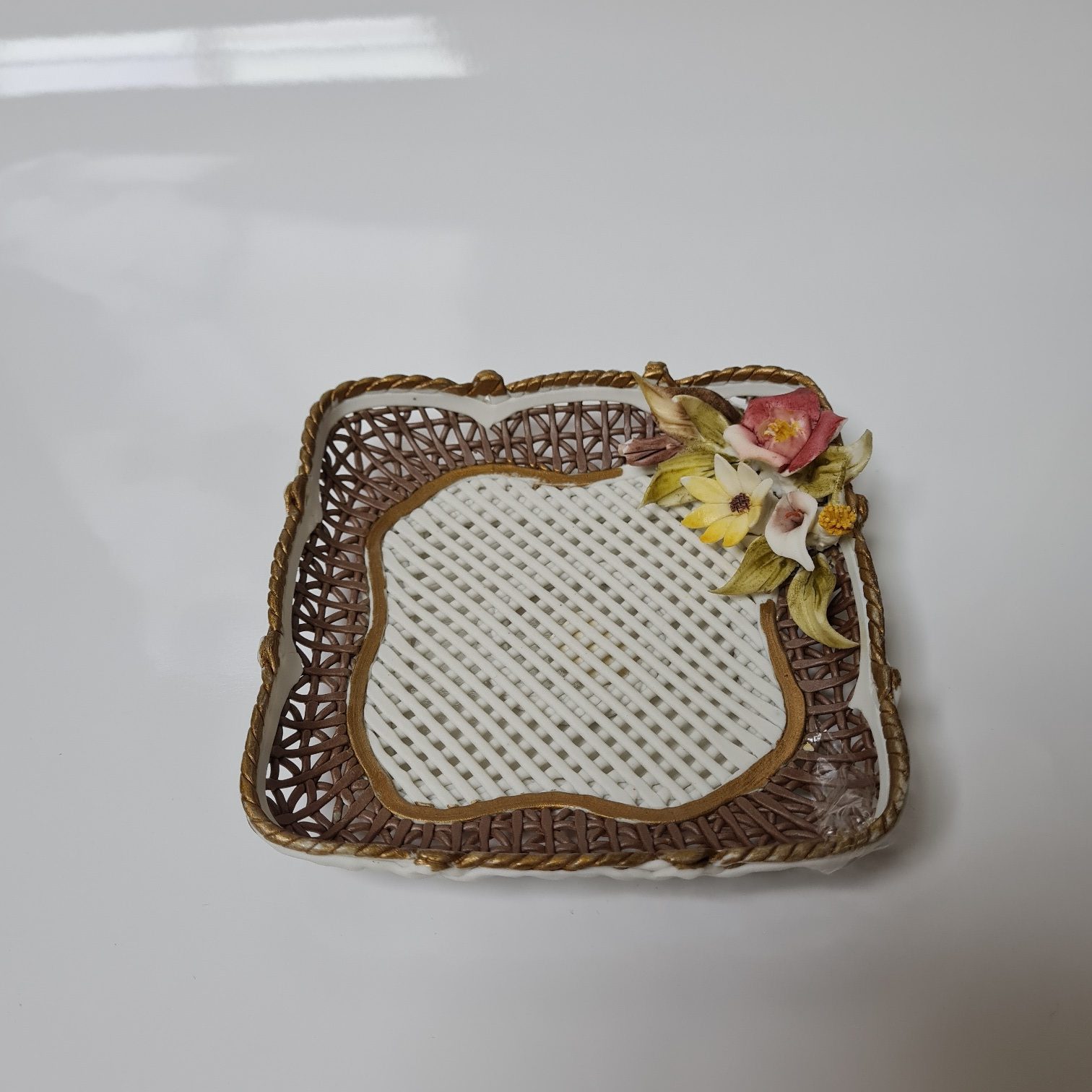 Piattino Quadrato Fiori